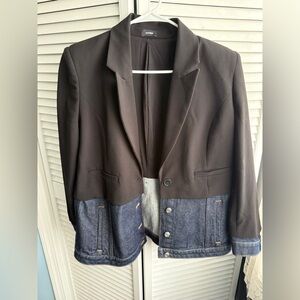Express Black and Blue Blazer Jacket